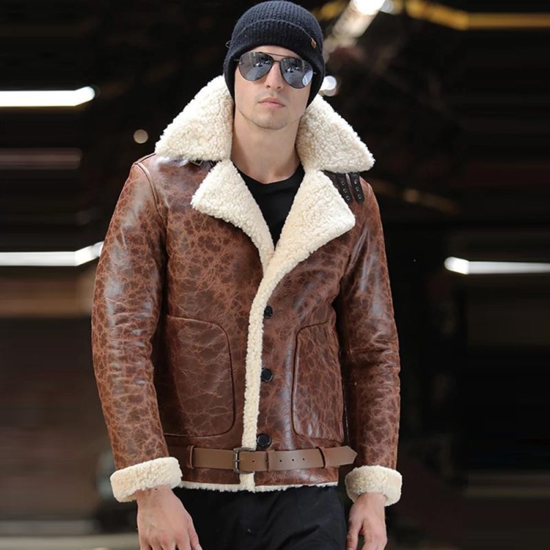 MensAirforceAviatorSheepskinLeatherJacket2