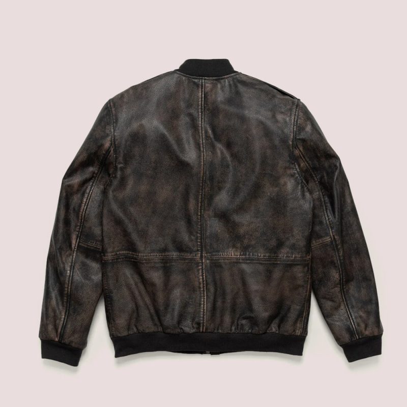 MensB3BlackSheepskinLeatherBomberJacket4