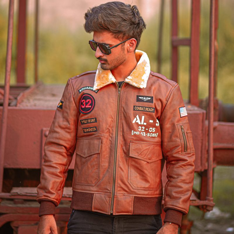 MensB3RAFFlyingFurAviatorSheepskinShearlingBomberJacket