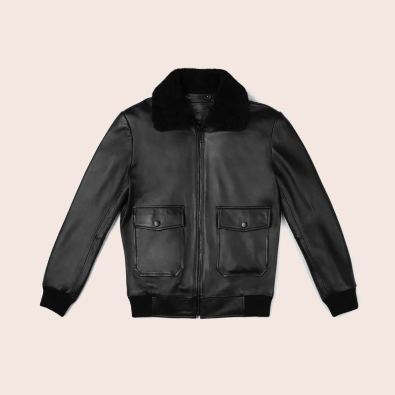 MensBlackG 1FlightLeatherBomberJacket3