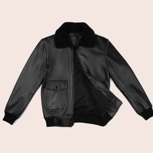 MensBlackG 1FlightLeatherBomberJacket5