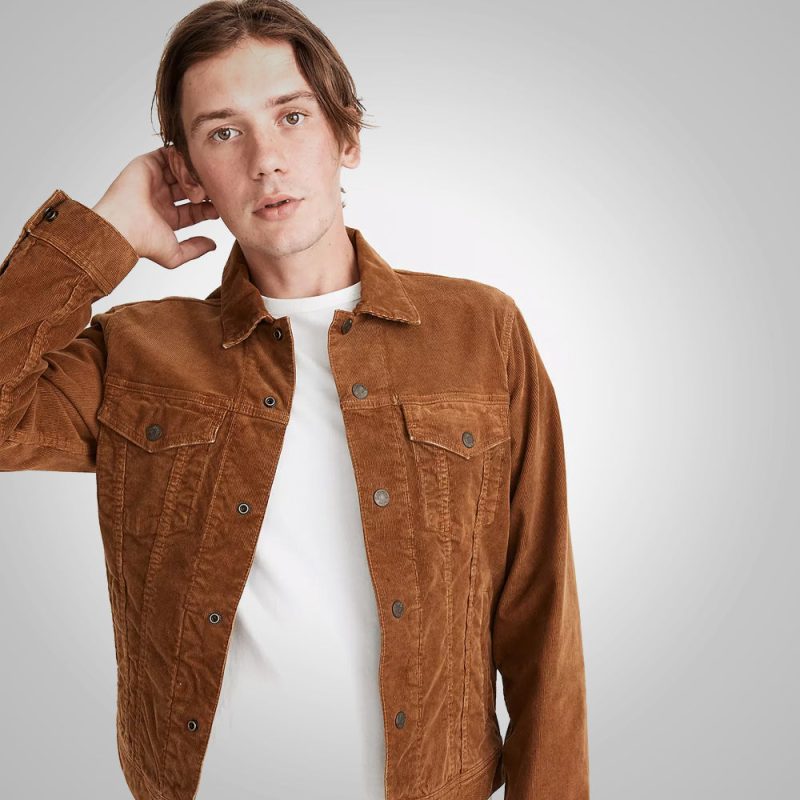 MensBrownCorduroyTruckerJacket