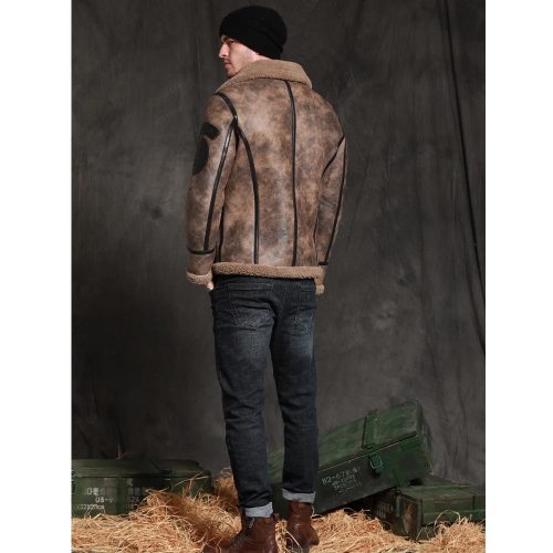 MensBrownRAFAviatorB3WaxedSheepskinLeatherJacket