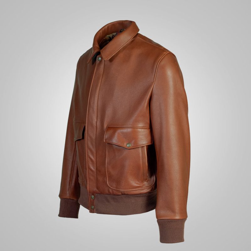 MensBrownRAFFlyingLeatherBomberJacket