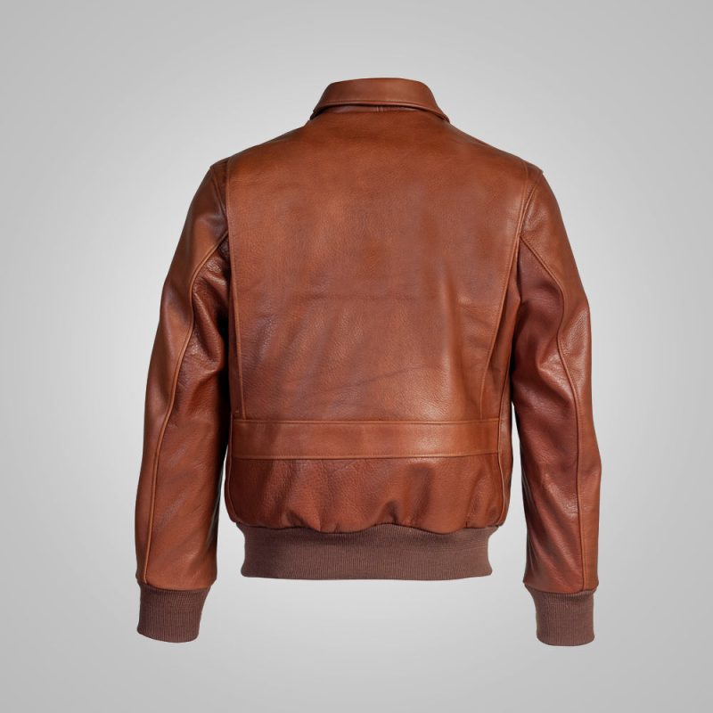 MensBrownRAFFlyingLeatherBomberJacket2