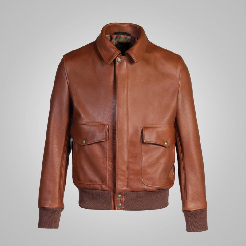 MensBrownRAFFlyingLeatherBomberJacket3