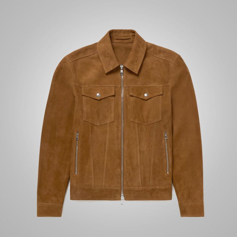 MensBrownSuedeLeatherTruckerJacket4