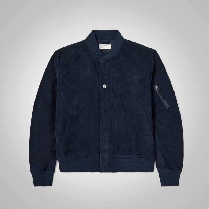 MensDarkBlueSleekCorduroyBomberJacket4