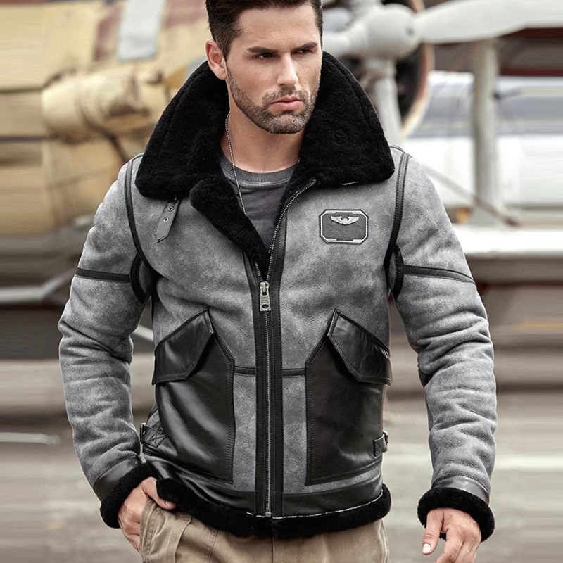 MensSheepskinRafAirforcePilotShearlingAviatorJacket