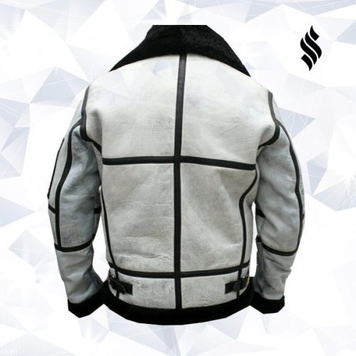 MensWWRAFB3FlyingBomberAviatorBlackShearlingSheepskinWhiteLeatherJacketForSale2