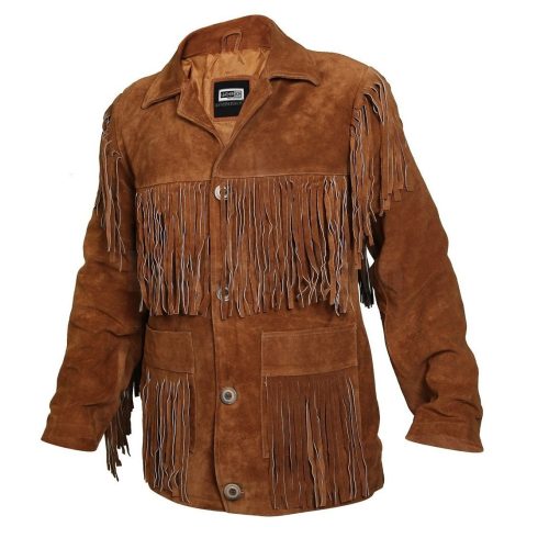 Tawny Suede Leather Jacket with Fringes 2