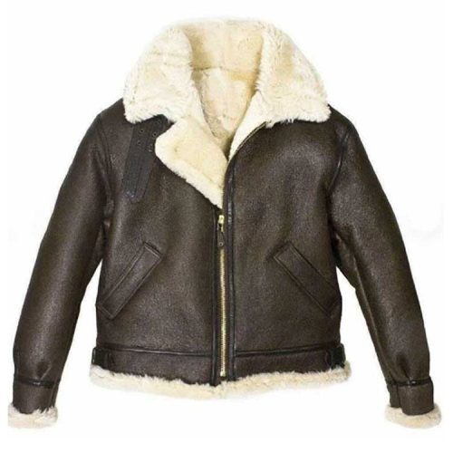 WomenBrownAviatorFurShearlingLeatherJacket