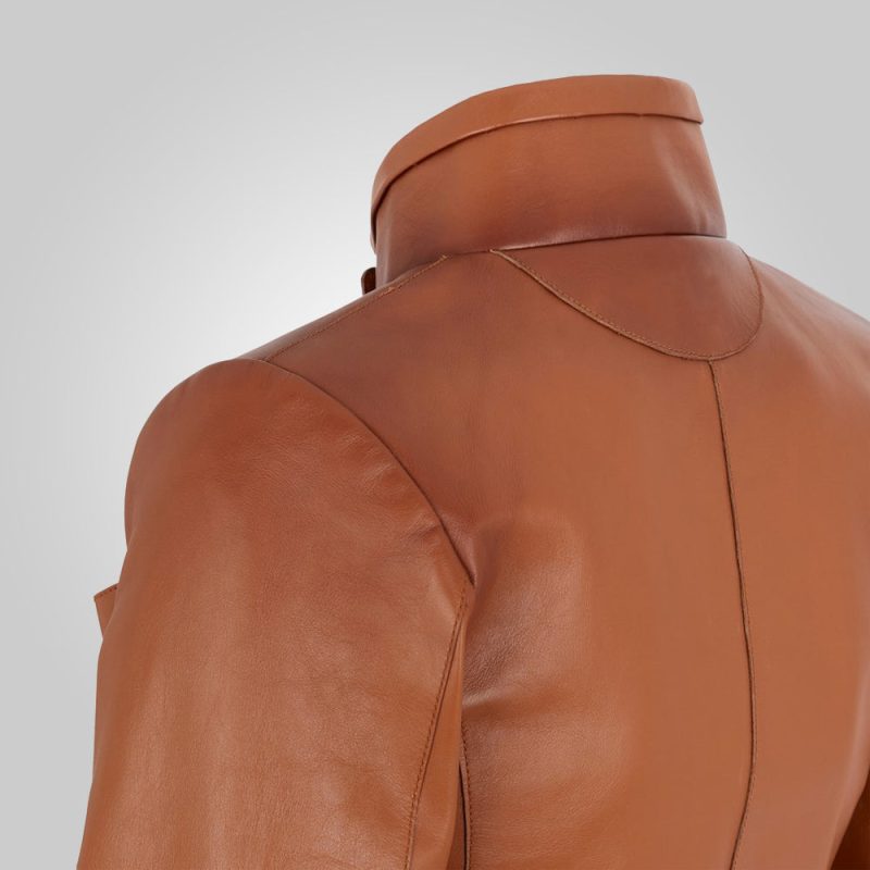 WomenCroppedGoatskinBrownLeatherJacket2