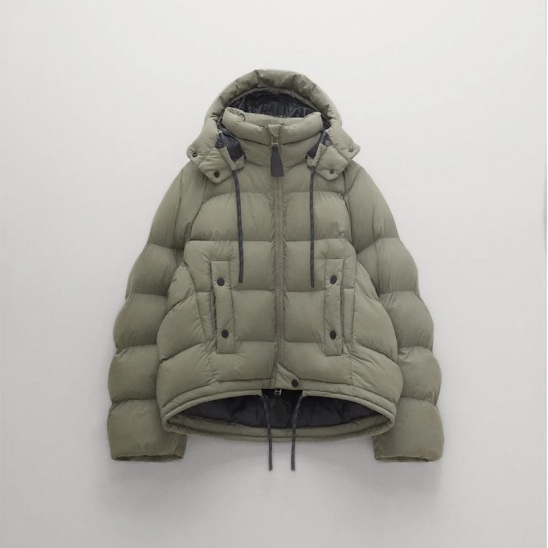 WomenDullGreenPufferJacket3