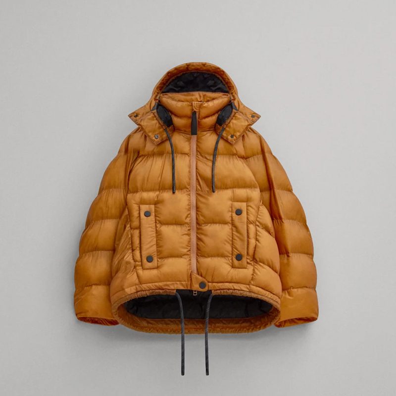 Women sInfernoYellowHoodedPufferJacket3