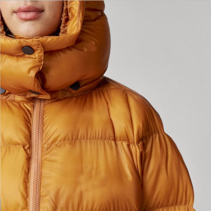 Women sInfernoYellowHoodedPufferJacket5