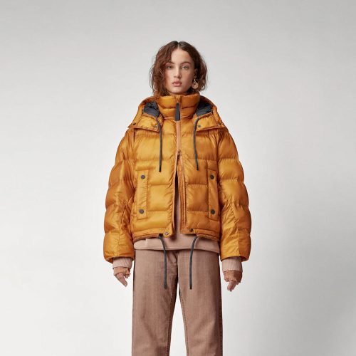 Women sInfernoYellowHoodedPufferJacket6