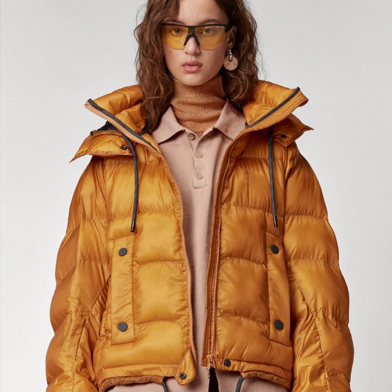 Women sInfernoYellowHoodedPufferJacket7