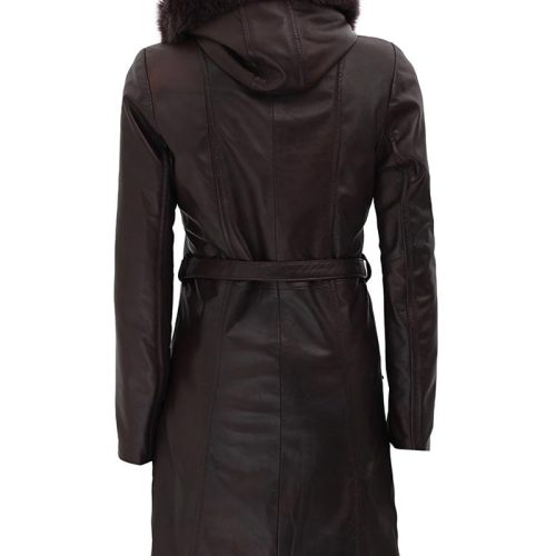 Womens Dark Brown Leather coat