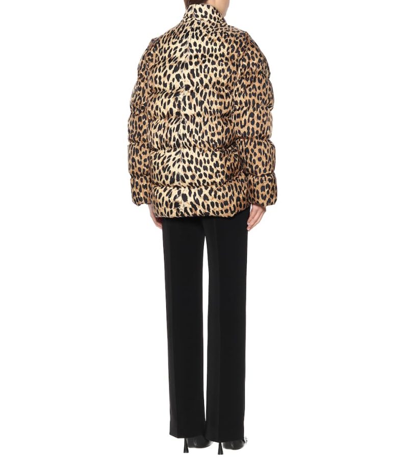 Womens Faux Fur Leopard Leather Jacket