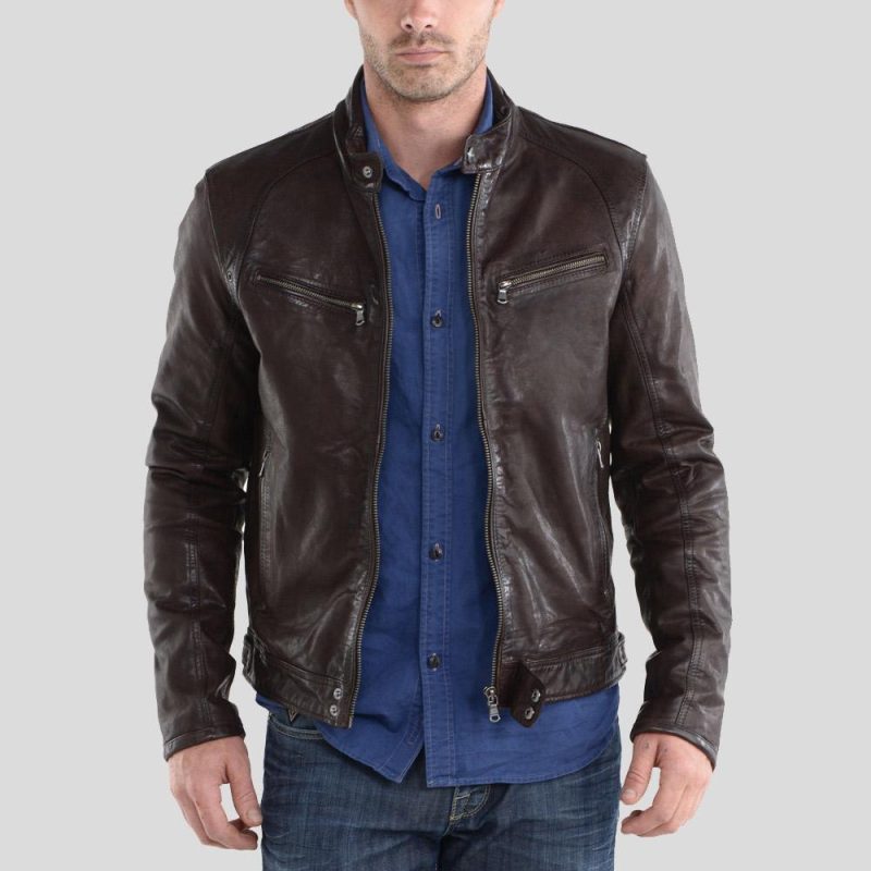 biker leather jacket beau brown 2