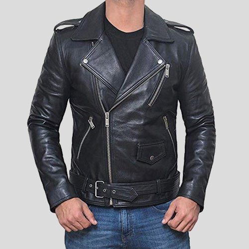 biker leather jacket black alec 2