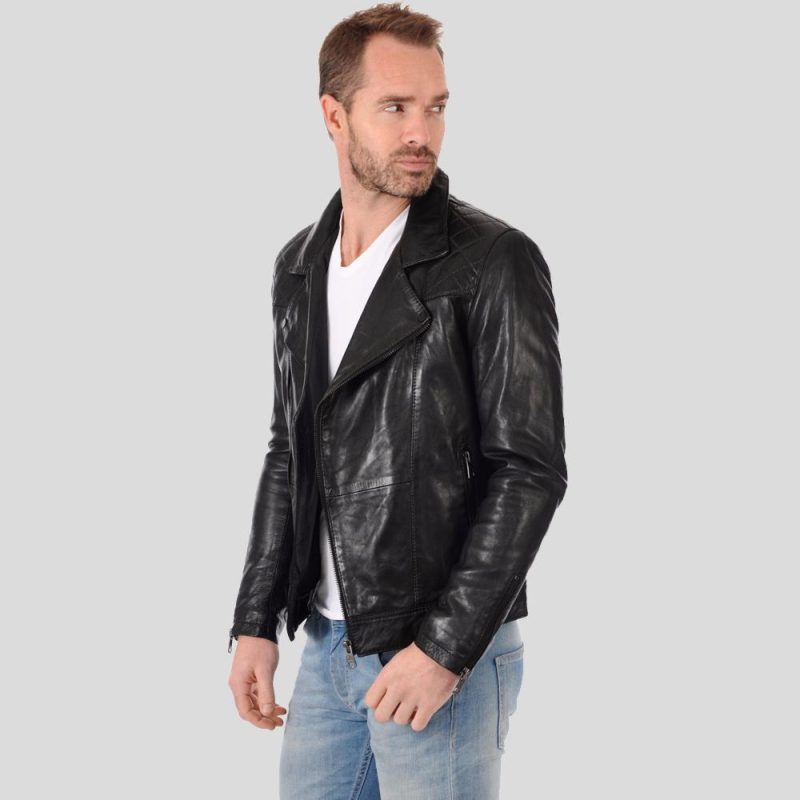 biker leather jacket black arthur 2