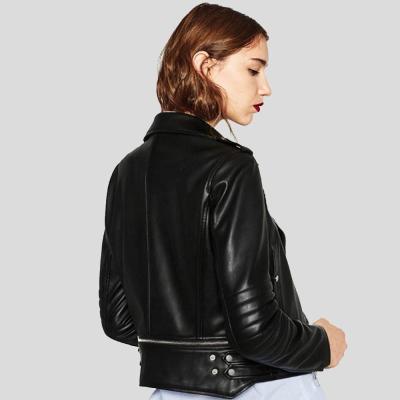 biker leather jacket elise black 3