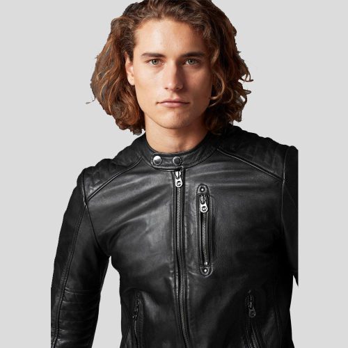 biker leather jacket jake black 2