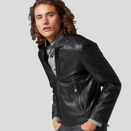 biker leather jacket jake black 3