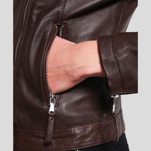 biker leather jacket luna brown 3