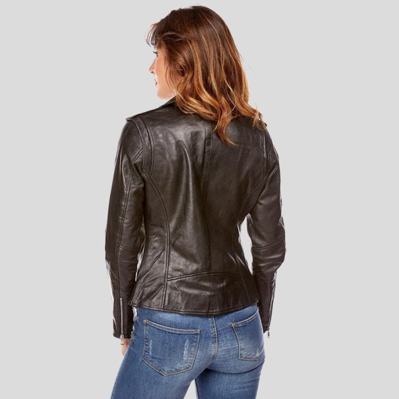 biker leather jacket mya black 2