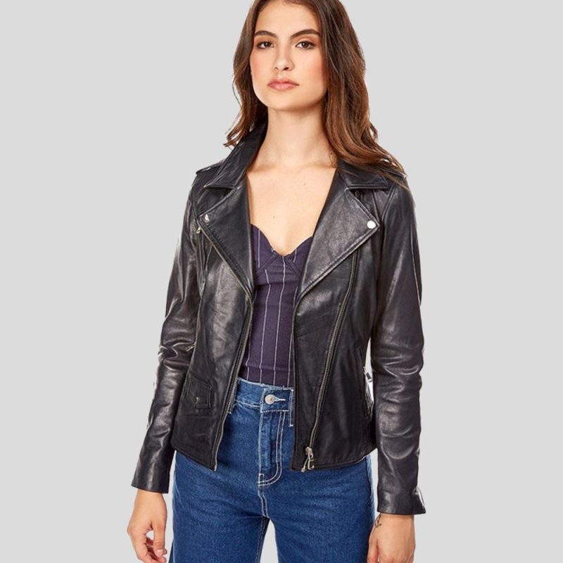 biker leather jacket mya black 3