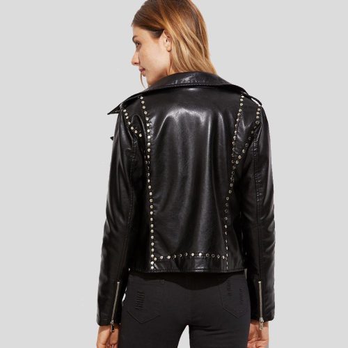 biker leather jacket scarlett black 2