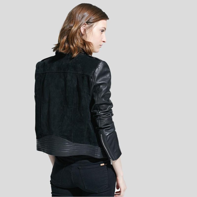 biker leather jacket women mia black 3