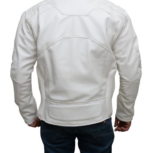 biker white leather jacket