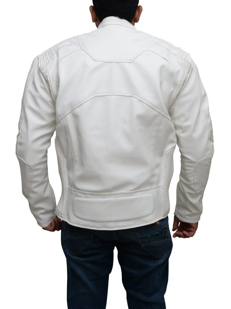 biker white leather jacket