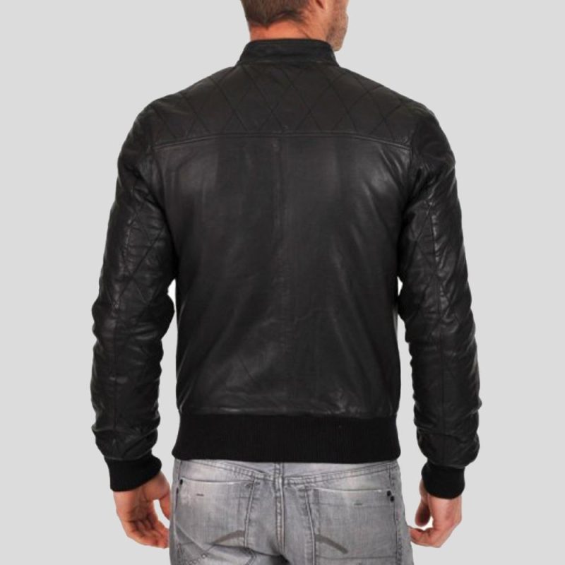 black bomber leather jacket jero mens 3