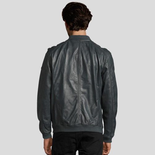 black bomber leather jacket noch mens 3