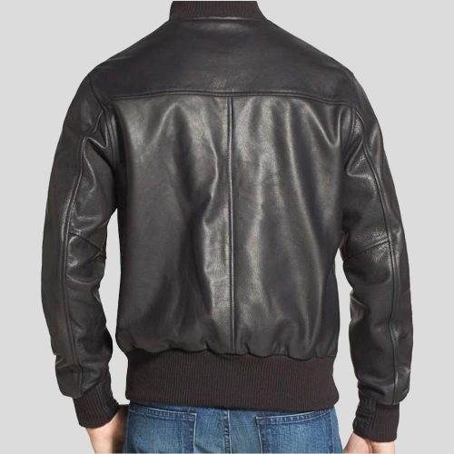 black bomber leather jacket rico mens 2