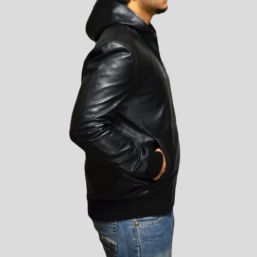 black bomber leather jacket shane mens 3