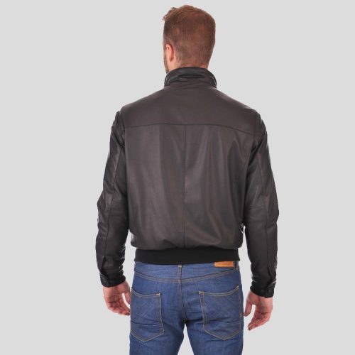 bomber leather jacket flynn black 3