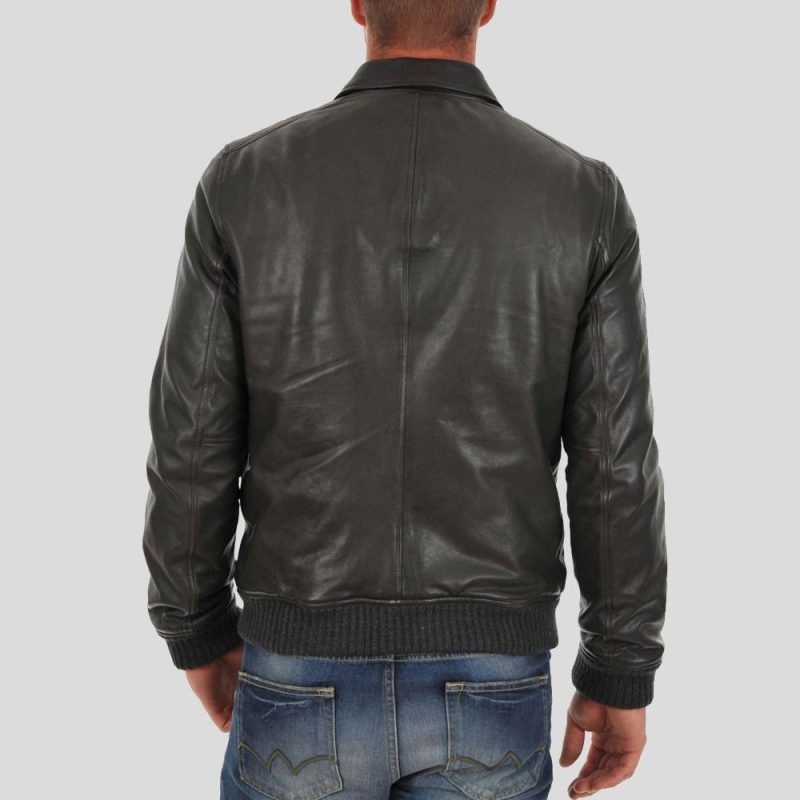 bomber leather jacket ioan black 2