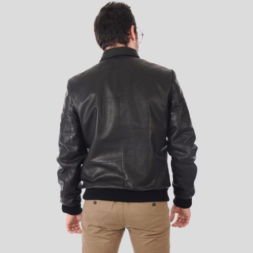 bomber leather jacket reece black 3