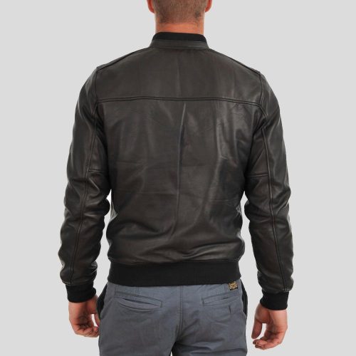 bomber leather jacket tom black 2