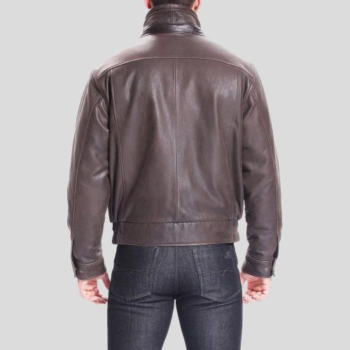 brown bomber leather jacket lee distressed mens 3