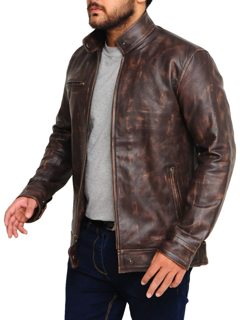 brown boys leather jacket