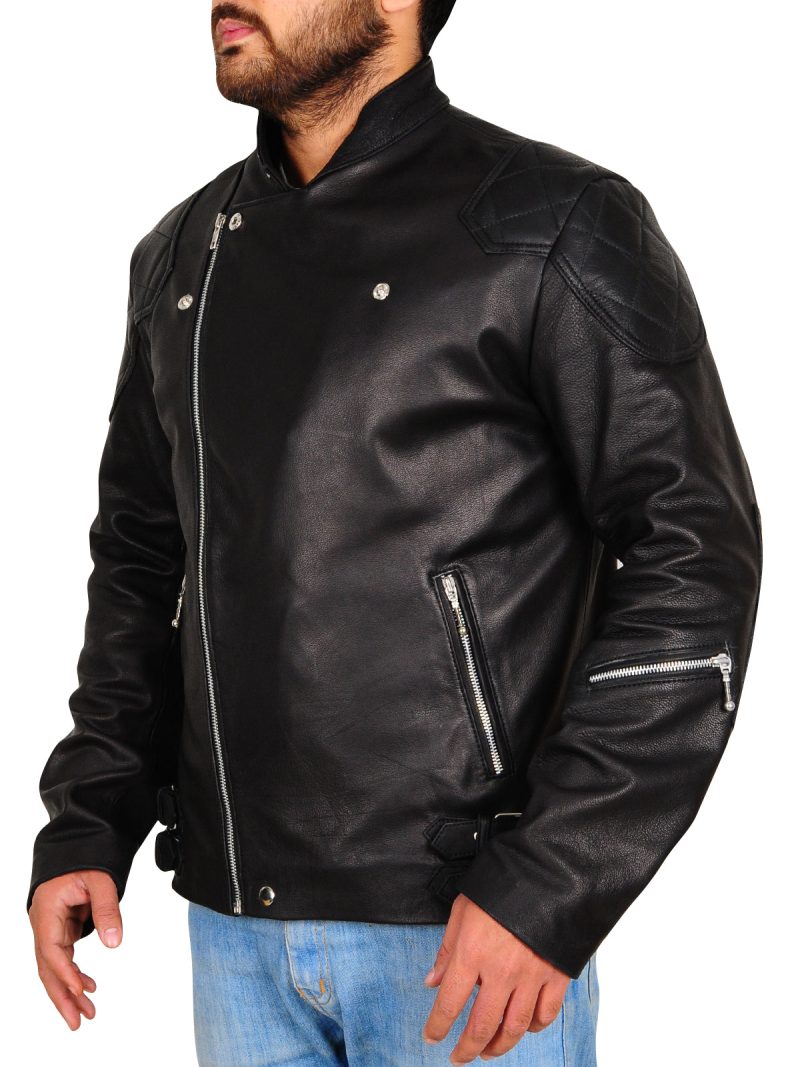 cool black leather jacket 1