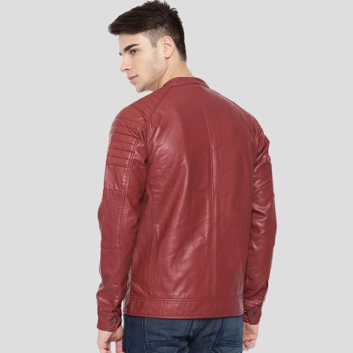 cooper red quilted leather jacket 4