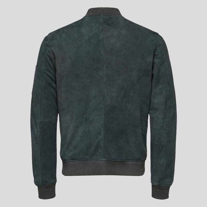 dark green suede bomber leather jacket lucy mens 4